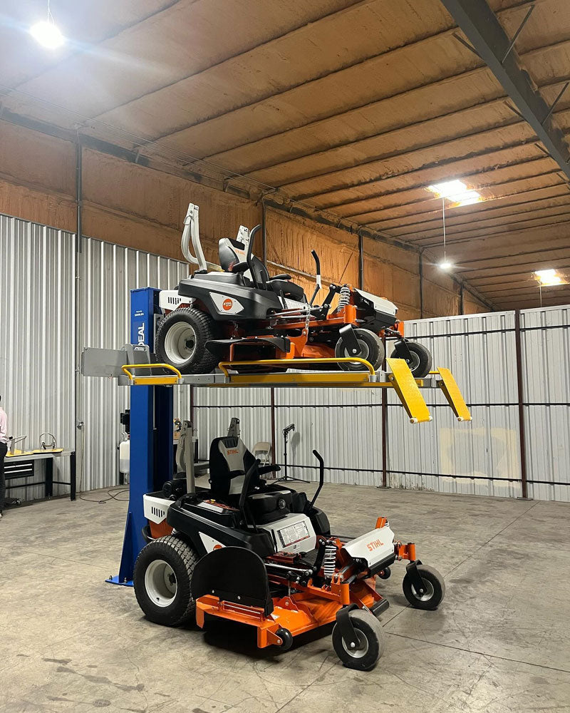 iDeal Single Column UTV & Mower Lift – 2,000 lb, Storage & Service
