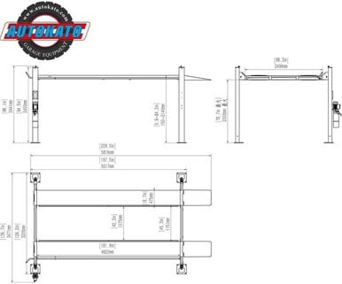 Katool 11,000 lb Four-Post Parking Lift – 84" Rise, 110V, 3.0HP