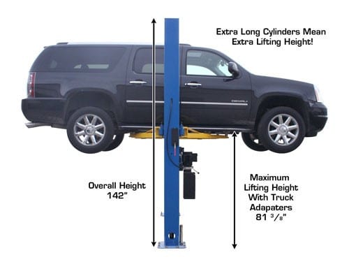 Atlas 9OHSC Overhead Two-Post Lift – 9,000 lb, Clear Floor Design