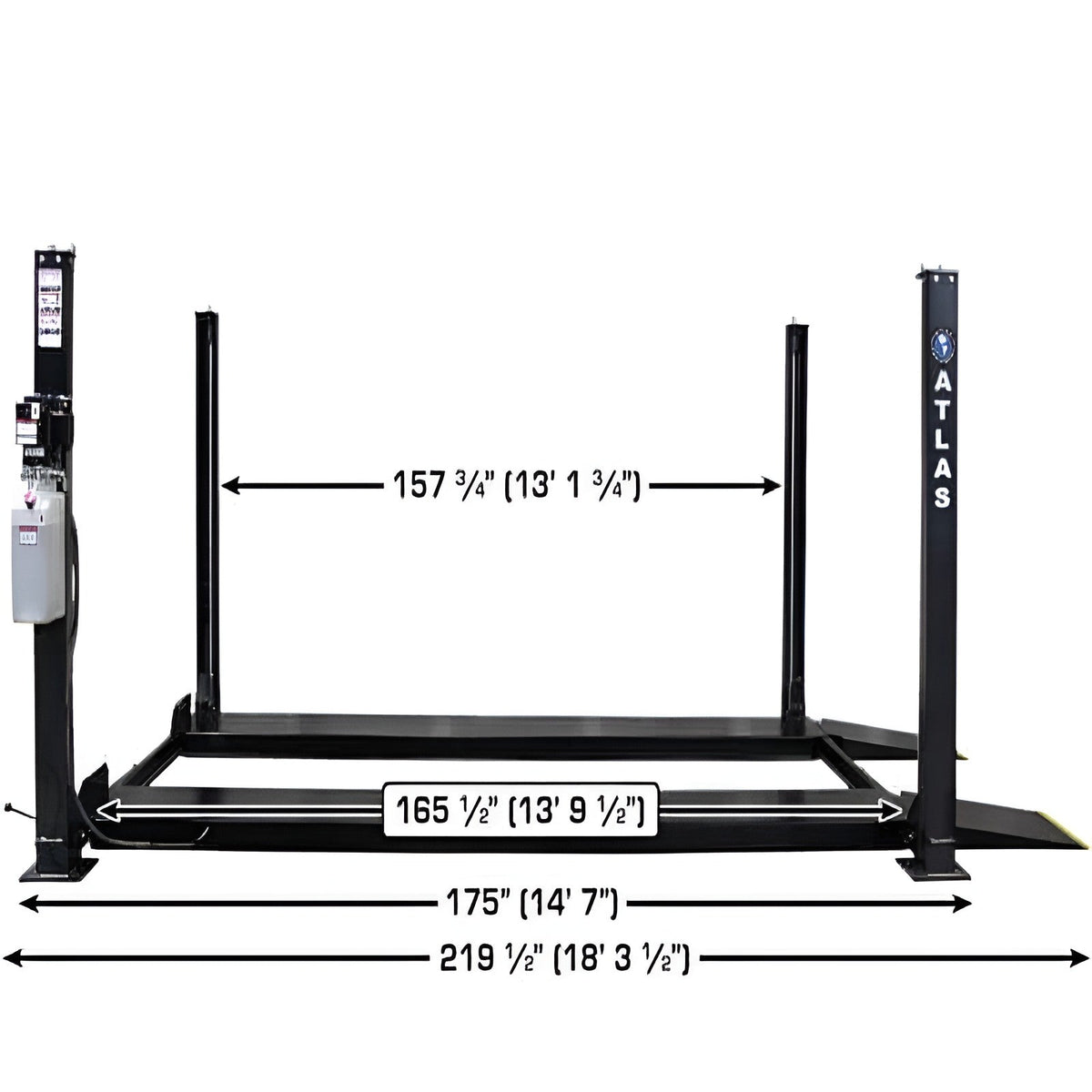 Atlas Apex 8 EXT Floor Plate Four-Post Lift – 8,000 lb, ALI Certified