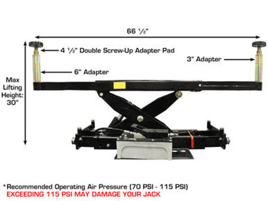 Atlas RJ-8000 Air/Hydraulic Rolling Jack – 8,000 lb, Heavy Duty