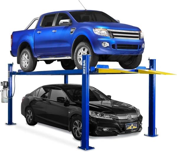 Weize Four-Post Car Lift with Casters Kit – 8,500 lb, Portable