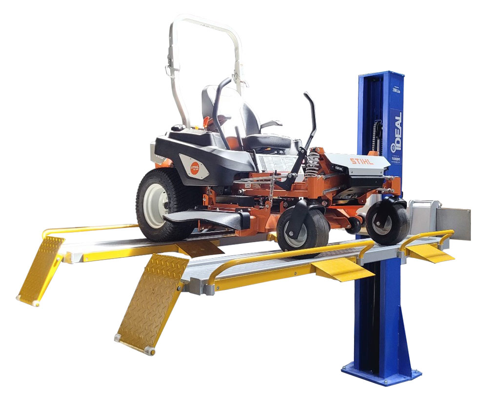 iDeal Single Column UTV & Mower Lift – 2,000 lb, Storage & Service
