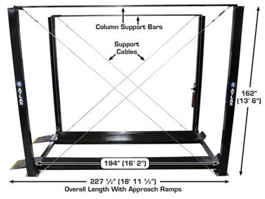 Atlas ST-7000 Super-Tall Four-Post Storage Lift – 7,000 lb Capacity