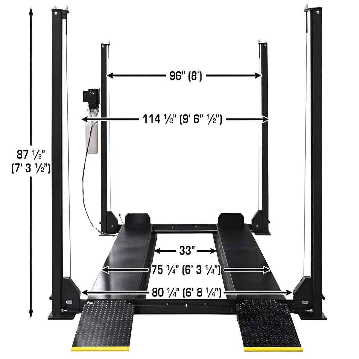 Atlas Apex 8 EXT Floor Plate Four-Post Lift – 8,000 lb, ALI Certified